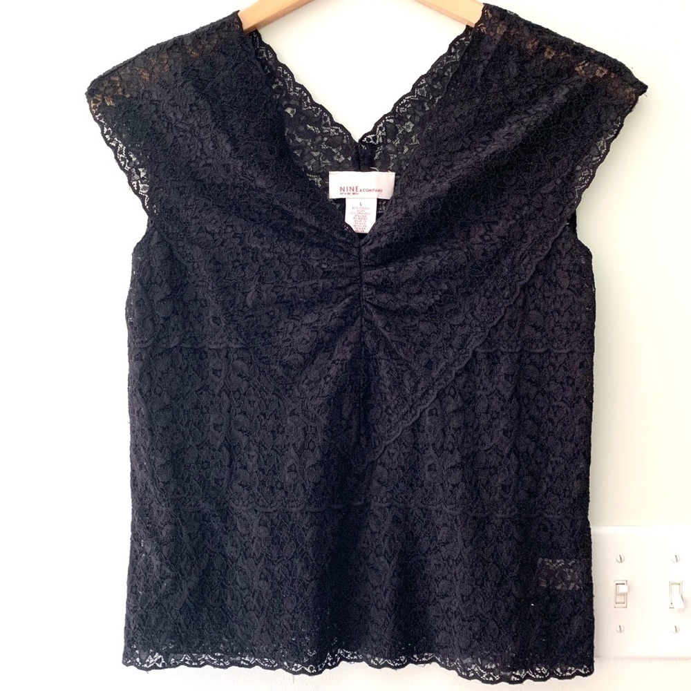 Nine & Company Lace Sleeveless Top Sleeveless L